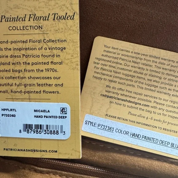 NWT Patricia Nash | Micaela Floral Leather | Boho Shoulder Purse - Picture 9 of 10